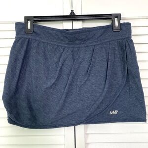 Vtg Y2K Abercrombie Sz Medium Micro Mini Skirt Low Rise Blue 90s Preppy Short M